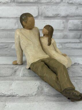 Willow Tree Father and Daughter Figurine Susan Lordi Demdaco 2000 Painted